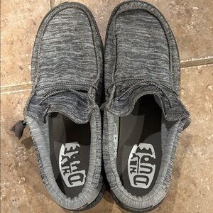Hey Dude Slip-On Loafers in Heathered Gray Knit